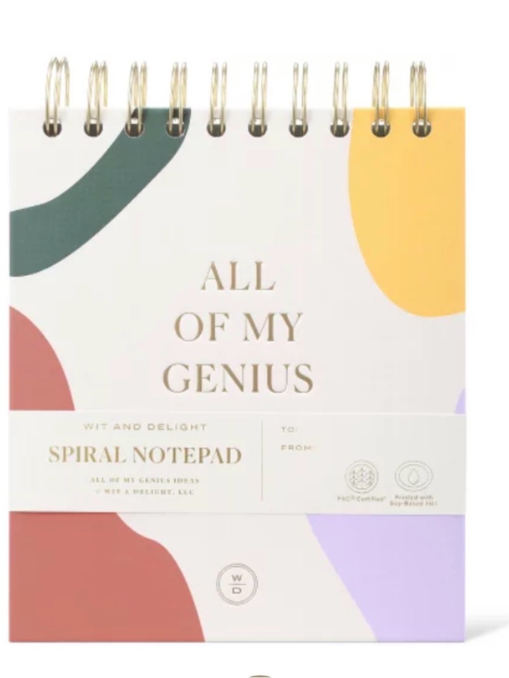 All of My Genius Spiral Notepad - Colorful Abstract Cover